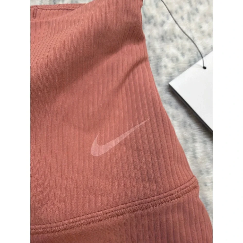 Nike Zenvy Dri-FIT Ribbed High Rise 7/8 Leggings‎ Rust Pink HF1443-634 Mens XS